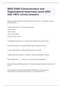 WGU D048 Communication and Organizatonal Awareness exam 2024 with 100% correct answers