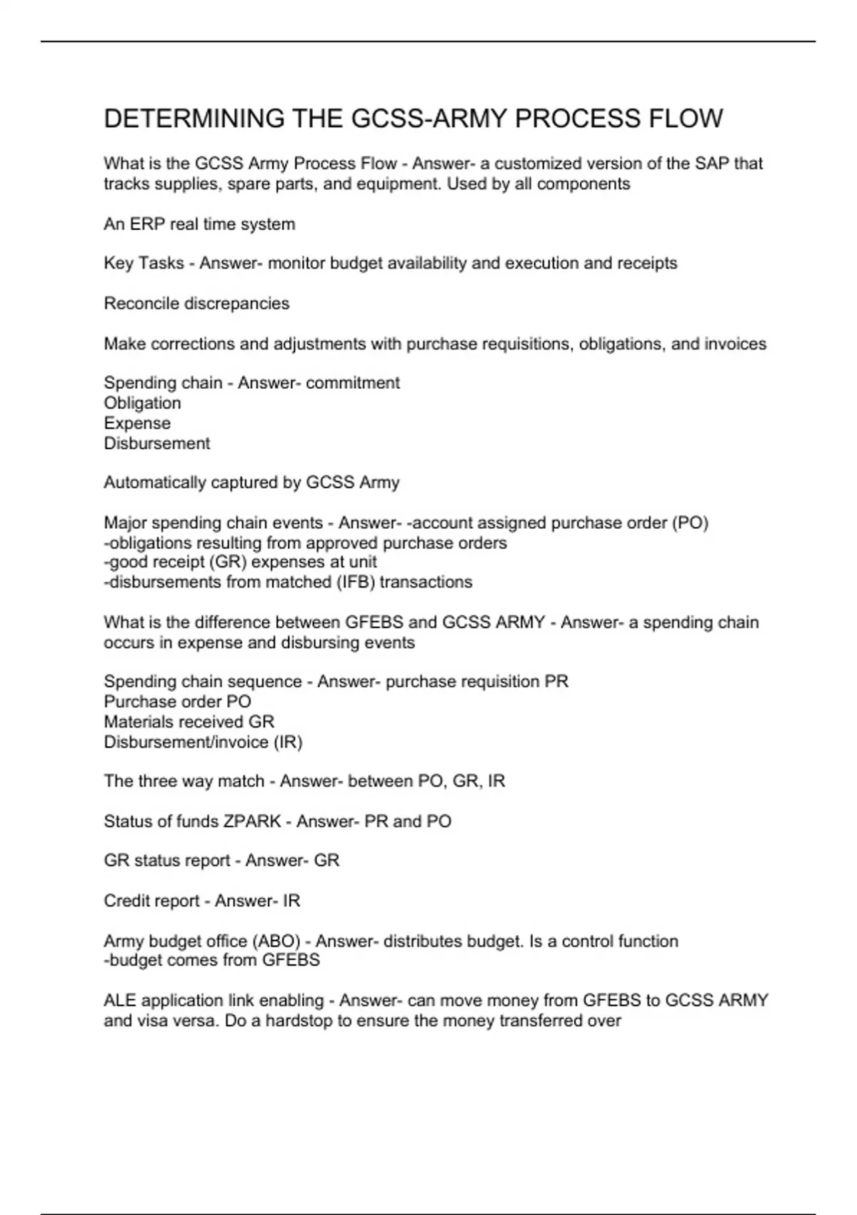 DETERMINING THE GCSS ARMY PROCESS FLOW GCSS ARMY Stuvia US DETERMINING THE GCSS ARMY PROCESS FLOW GCSS ARMY Stuvia US