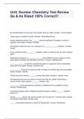 Unit&colon; Nuclear Chemistry Test Review Qs & As Rated 100&percnt; Correct&excl;&excl;