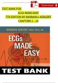 TEST BANK For ECGs Made Easy 7th Edition by Barbara J Aehlert, All Chapters 1 - 10, Verified Newest Version