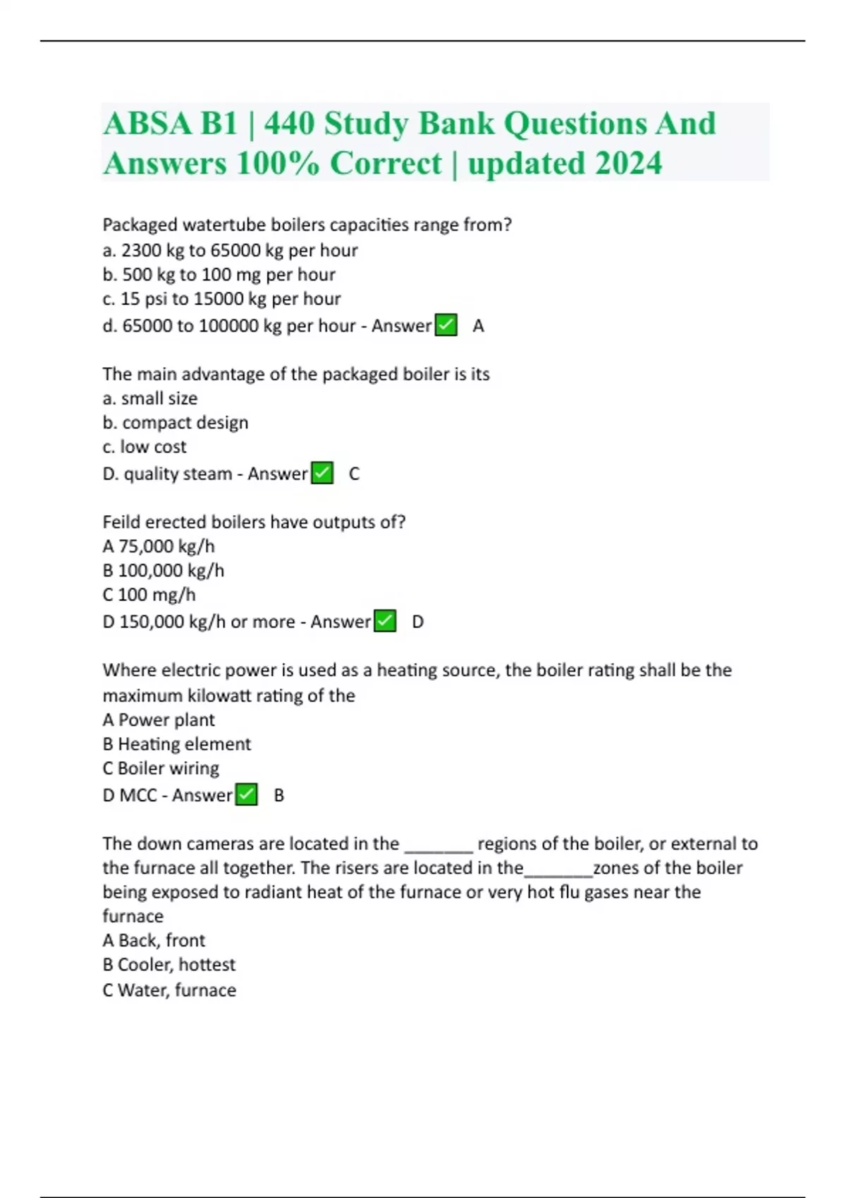 Absa Faqs.pdf ABSA B1 | 440 Study Bank Questions And Answers 100% Correct | updated ...