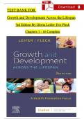Growth and Development Across the Lifespan 3rd Edition TEST BANK By Gloria Leifer; All Chapters 1 - 16, Verified Newest Version