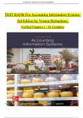 TEST BANK For Accounting Information Systems, 3rd Edition by Vernon Richardson, Verified Chapters 1 - 18, Complete Newest Version