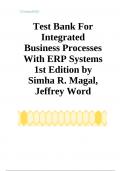 Test Bank For Integrated Business Processes With ERP Systems 1st Edition by Simha R. Magal, Jeffrey Word