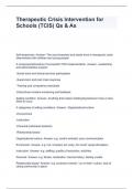 Therapeutic Crisis Intervention for Schools &lpar;TCIS&rpar; Qs & As