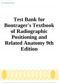Test Bank for Bontrager's Textbook of Radiographic Positioning and Related Anatomy 9th Edition
