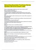Networking Essentials Final Exam Review Questions and Correct Answers&period; 2024&period;