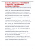 2022 NHA CCMA PRACTICE TEST 1 QUESTIONS AND ANSWERS ALREADY PASSED A&plus;