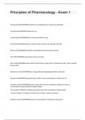 Principles of Pharmacology - Exam  questions and answers  2024