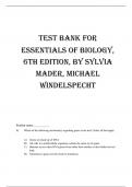 Test Bank for Essentials of Biology, 6th Edition, By Sylvia Mader, Michael Windelspecht