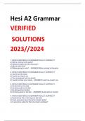 UPDATED Hesi A2 Grammar VERIFIED SOLUTIONS 2023//2024