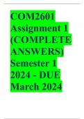 COM2601 Assignment 1 (COMPLETE ANSWERS) Semester 1 2024 - DUE March 2024