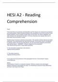 UPDATED HESI A2 - Reading Comprehension