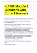 NU 309 Module 1 Questions with Correct Answers