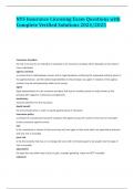 NYS Insurance Licensing Exam Questions with Complete Verified Solutions 2024&sol;2025