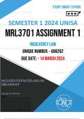 MRL3701 ASSIGNMENT 1 MEMO - SEMESTER 1 - 2024 - UNISA – DUE DATE: - 14 MARCH 2024 (DETAILED REFERENCES) 