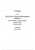 Test Bank For IR The New International Relations (Updated Edition) 11th Edition By Michael Roskin, Nicholas Berry (All Chapters, 100% Original Verified, A+ Grade) 