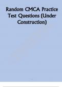 Random CMCA Practice Test Questions (Under Construction).