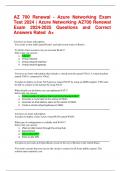 AZ 700 Renewal - Azure Networking Exam Test 2024 | Azure Networking AZ700 Renewal Exam 2024-2025 Questions and Correct Answers Rated A+
