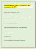 Clinical Neuro Exam 3, Questions and  answers, rated A+/ APPROVED EXAM PREDICTION PAPER/ 