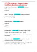 ONS Chemotherapy Immunotherapy Certificate Questions And Answers