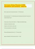 Coronary Artery Disease &lpar;CAD&rpar;&comma;  Questions and answers&comma; rated A&plus;&sol; APPROVED EXAM PREDICTION PAPER&sol; 