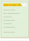 Coronary Artery Disease &lpar;CAD&rpar;&comma;  Questions and answers&comma; rated A&plus;&sol; APPROVED EXAM PREDICTION PAPER&sol; 