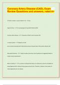 Coronary Artery Disease &lpar;CAD&rpar;&comma; Exam  Review Questions and answers&comma; rated A&plus;&sol; APPROVED EXAM PREDICTION PAPER&sol;  
