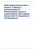 BTEC Applied ScienceUnit 1 Physics -C Waves in  CommunicationC3  Electromagnetic waves in  communication/ Btec Applied  Science Unit 11 Assignment C  Full Assignment
