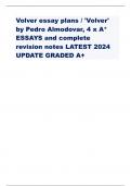 Volver essay plans/ 'Volver'  by Pedro Almodovar, 4 x A*  ESSAYS and complete  revision notesLATEST 2024  UPDATE GRADED A+