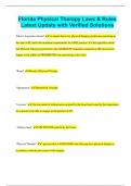 Florida Physical Therapy Laws & Rules Latest Update with Verified Solutions