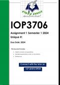 IOP3706 Assignment 1 (QUALITY ANSWERS) Semester 1 2024