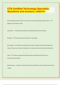 CTS Certified Technology Specialist&comma;  Questions and answers&comma; rated A&plus; &sol; APPROVED EXAM PREDICTION PAPER&sol; 