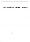  Civil Litigation Notes for the BTC - Distinction&excl;   