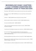 MICROBIOLOGY EXAM 1 CHAPTERS  1,3,4,6,7 COVERED (QUESTIONS AND  ANSWERS) LATEST A+ PASS 2023-2024