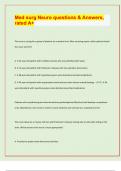 Med surg Neuro questions & Answers&comma;  rated A&plus; &sol; APPROVED EXAM PREDICTION PAPER&sol; 