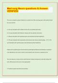 Med surg Neuro questions & Answer&period;  VERIFIED&sol; &sol; APPROVED EXAM PREDICTION PAPER&sol; 