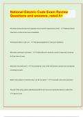National Electric Code Exam Review  Questions and answers&comma; rated A&plus; &sol; APPROVED EXAM PREDICTION PAPER&sol; 