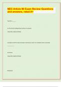 NEC Article 90 Exam Review Questions  and answers&comma; rated A&plus; &sol; APPROVED EXAM PREDICTION PAPER&sol; 