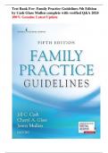 Test Bank For: Family Practice Guidelines 5th Edition by Cash Glass Mullen complete with verified Q&A 2024 100% Genuine Latest Update 2024