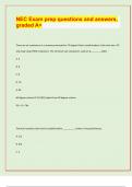 NEC Exam prep questions and answers&comma;  graded A&plus; &sol; APPROVED EXAM PREDICTION PAPER&sol; 