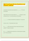 NEC Final Exam Review Questions and  answers&comma; rated A&plus; &sol; APPROVED EXAM PREDICTION PAPER&sol; 