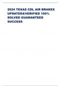 2024 TEXAS CDL AIR BRAKES UPDATED&VERIFIED 100&percnt; SOLVED GUARANTEED SUCCESS   