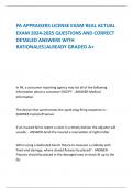 PA APPRAISERS LICENSE EXAM REAL ACTUAL EXAM 2024-2025 QUESTIONS AND CORRECT DETAILED ANSWERS WITH RATIONALES|ALREADY GRADED A+