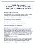 PLATO Government End Of Semester Civics EDUCATION  PRACTICE EXAM REVIEW 2023/2024