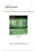 Solution Manual For Federal Tax Research 13th Edition by Roby Sawyers, Steven Gill||ISBN NO:10,0357988418||ISBN NO:13,978-0357988411||All Chapters||Complete Guide A+