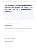 CIS 301 Enterprise Resource Planning Systems&comma;ERP IT Chap 1~4&sol; 7&sol; 8&sol; 12&sol; ERP MIS Ch 8&sol; CRM&sol; OM 19 MRP~Revised Q&A 2024