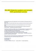  RN HESI Maternity questions and answers 100% guaranteed success.