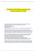  Pediatrics HESI 2023 questions and answers latest top score.