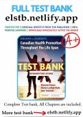 Test bank for edelman and kudzma s canadian health promotion throughout the life span 1st edition dames full chapter questions and detailed correct answers 100% complete